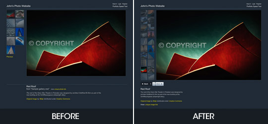 Maxis gallery template before and after